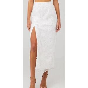 Show Me Your Mumu Wedding Skirt Love Letter Floral, Sequin, SZ S NWT